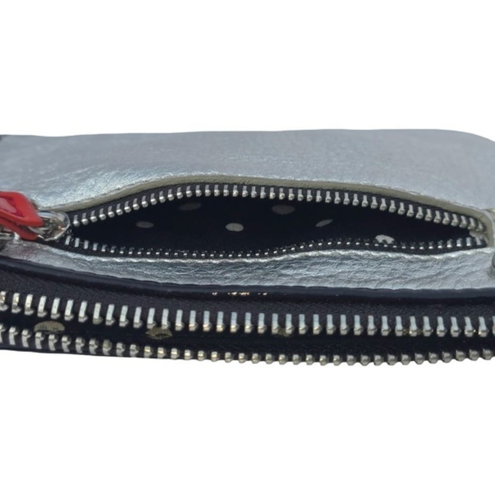 Brighton Wristlet Wallet Black Leather Zip Closure Perfume‎ Applique - Picture 5 of 9